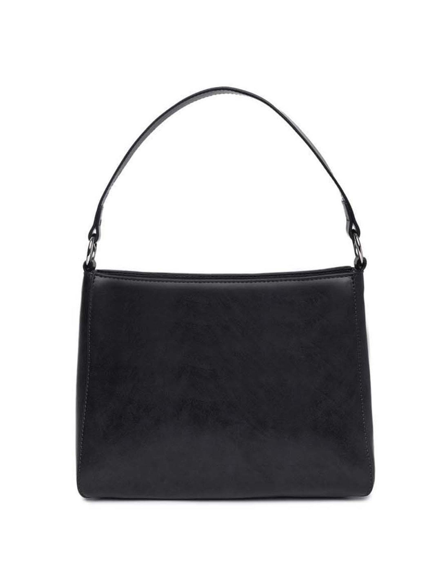 KLEIO Black Solid Medium Hobo Handbag