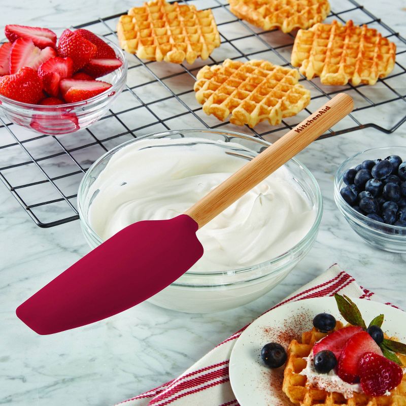 Cookduo Mix & Measure Spoon - Red Silicone Spoon with Adjustable Measuring Spoon FDA