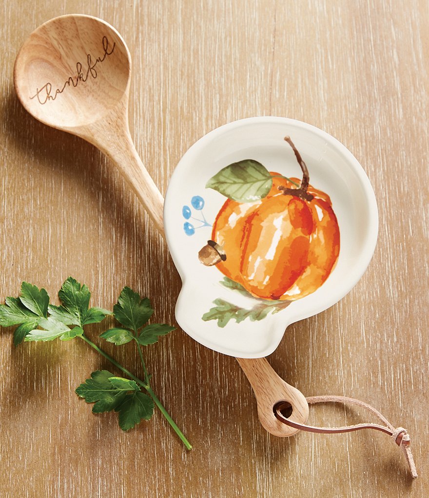 Mud Pie Festive Fall Collection #double;Thankful#double; Spoon Rest Set
