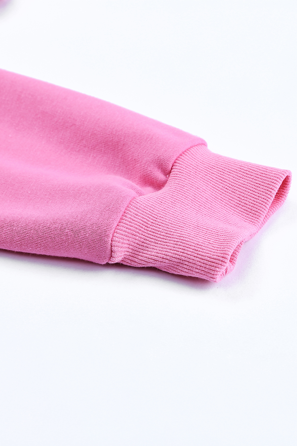 Pink Sequins Candy Cane Round Neck Sweatshirt