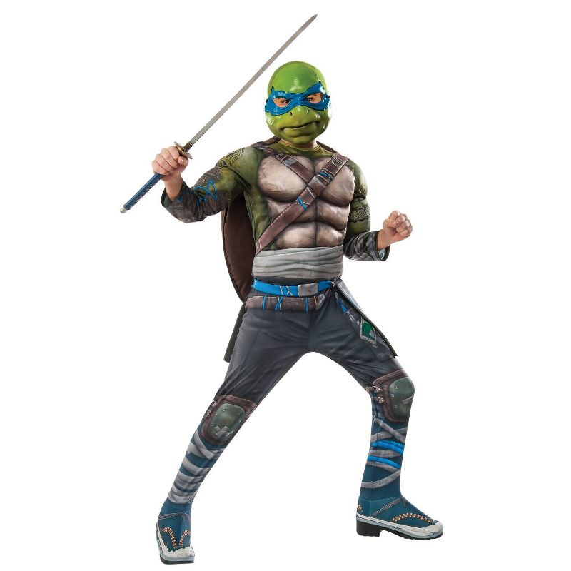 Kids' TMNT2 Deluxe Leonardo Halloween Costume - M