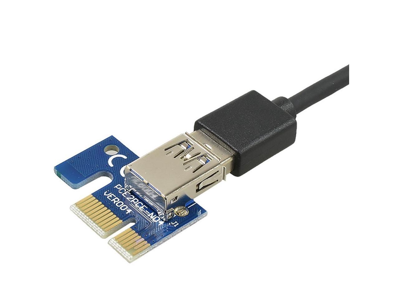 6-Pack Ver006C Mining Dedicated PCIe Riser Cable Card Adapter Cryptocurrency PCI Express 1X to 16X Extender Mining Rig 60cm USB 3.0 6Pin Power