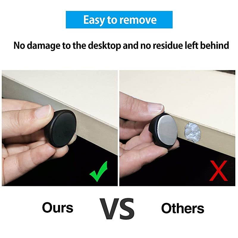 Cable Clips  6 Pack Cable Holder Multipurpose Cord Management for Home NonToxic Rubber Material SelfAdhesive Desk Cord Clips Durable Cord Organizer Black Cord Holder for Office Black 6pcs