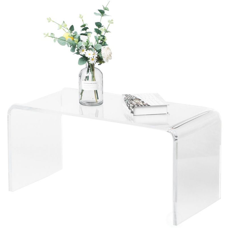 Bold Tones Rectangular Acrylic Waterfall Modern Coffee Table