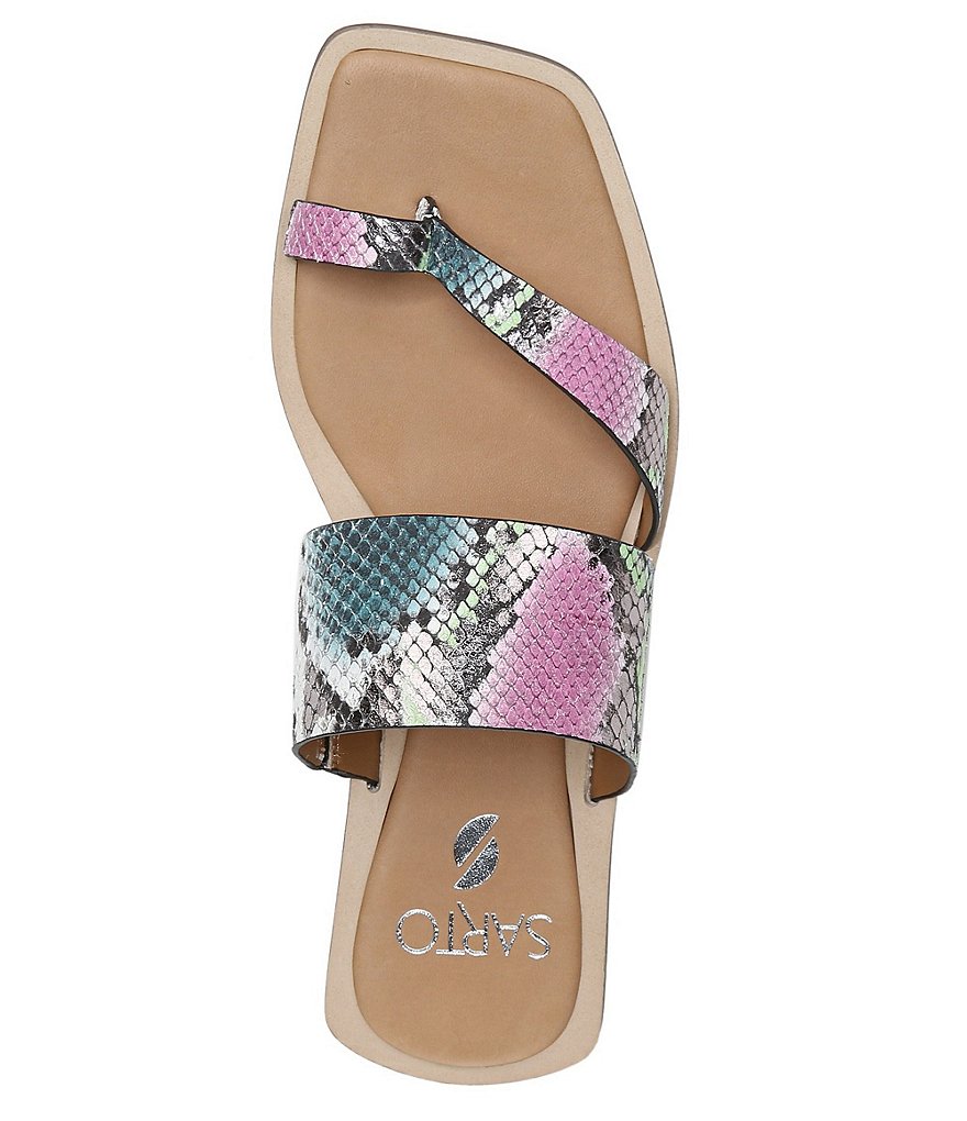 Sarto by Franco Sarto Ediana Snake Print Leather Thong Slide Sandals
