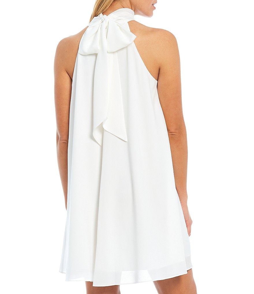 Belle Badgley Mischka Elise Halter Neck Trapeze Dress