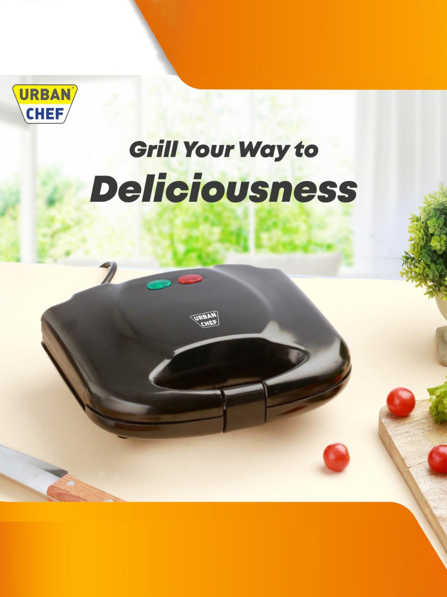 Borosil Sandwich Maker 700W Non Stick Coating (Black)