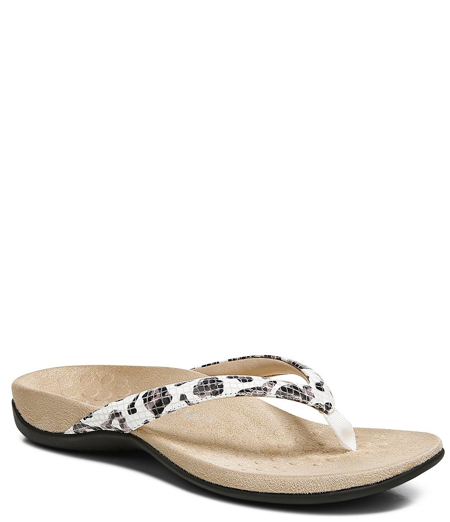 Vionic Dillon Leopard Snake Toe Post Sandals