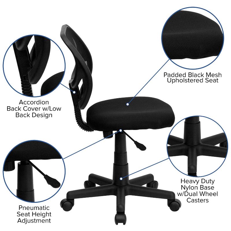 Low Back Task Chair Black - Riverstone Furniture Collection