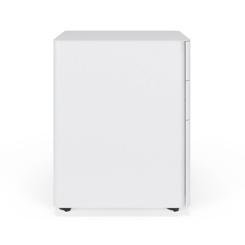 Slim Modern Mobile Metal Pedestal Filing Cabinet White - HON BASYX