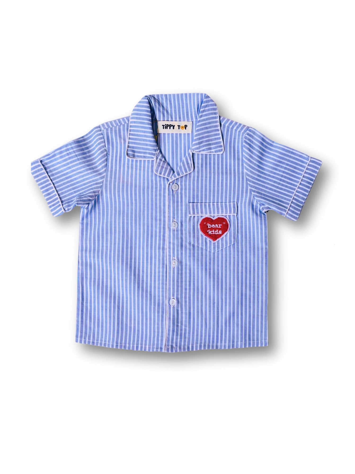 Tippy Top Boys Blue Striped Shirt with Pants