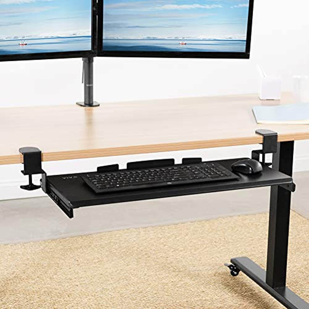 VIVO Extra Sturdy Clamp-on Computer Keyboard and Mouse Under Desk Slider Tray | 27" x 11" Platform Drawer (MOUNT-KB05E)
