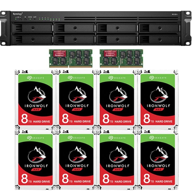 Synology RS1221+ RackStation with 32GB RAM and 96TB (8 x 12TB) of Seagate Ironwolf NAS Drives Fully Assembled and Tested By CustomTechSales