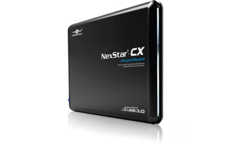 Vantec NexStar CX NST-200S3-BK Drive Enclosure - USB 3.0 Host Interface External - Black - 1 x 2.5" Bay