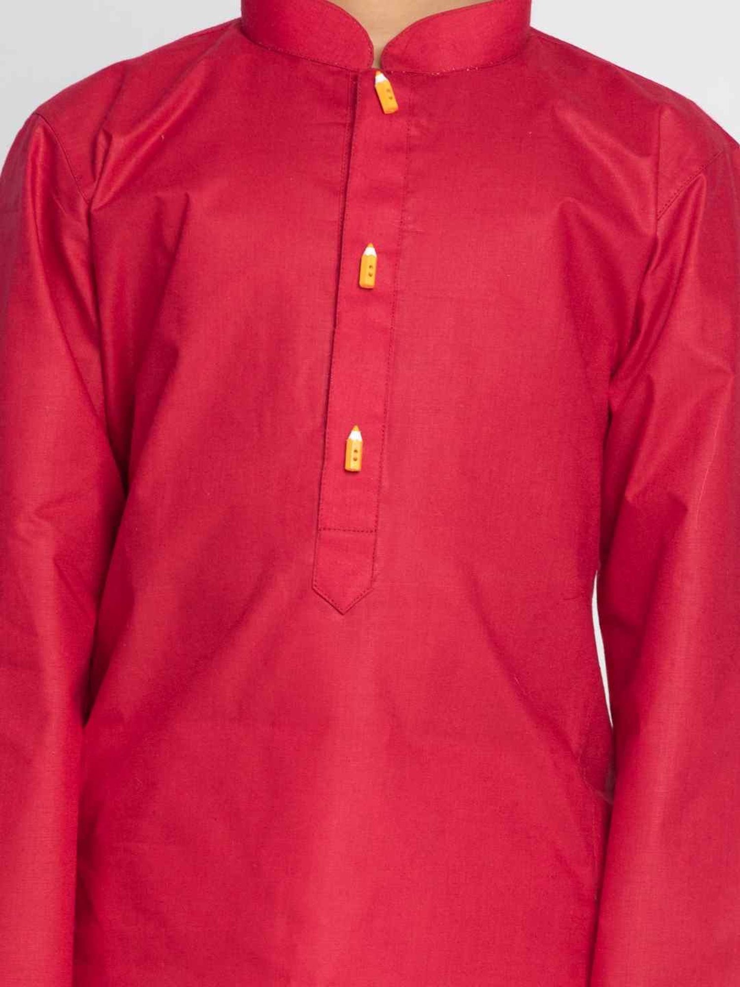 VASTRAMAY Kids Maroon Regular Fit Kurta Set