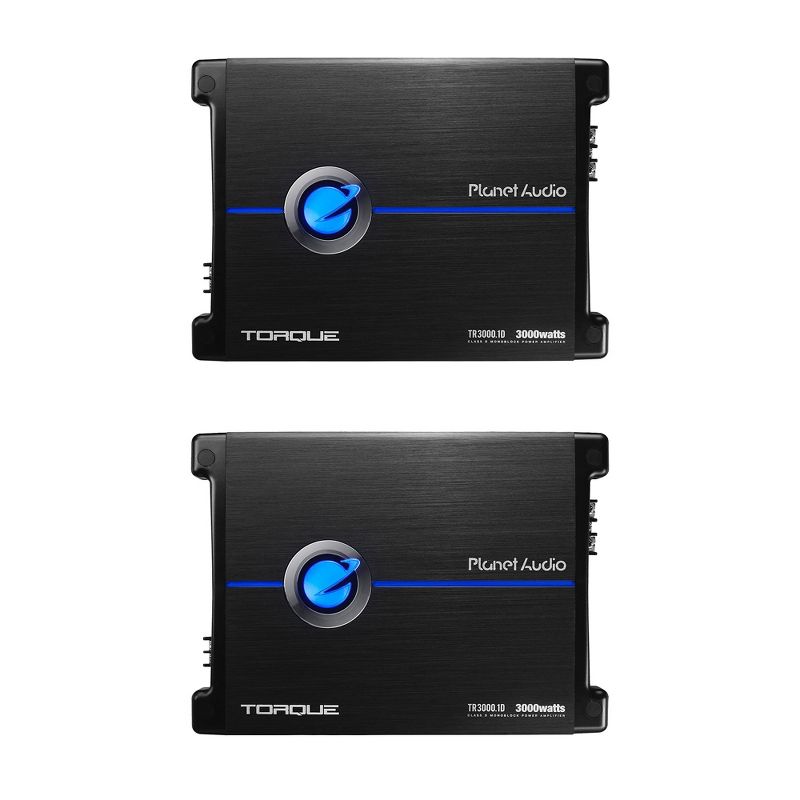 Planet Audio TR3000.1D Monoblock Car Sub Amplifier, 3000W, 1 Ohm Stable (2 Pack)