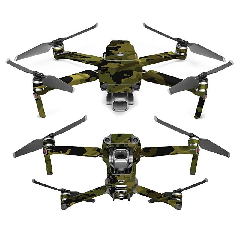 Skin Compatible with DJI Mavic 2 Pro or Zoom Green Camouflage | Protective Durable and Unique Vinyl Decal wrap Cover | Easy to Apply Remove and Change Styles | Made in The USA