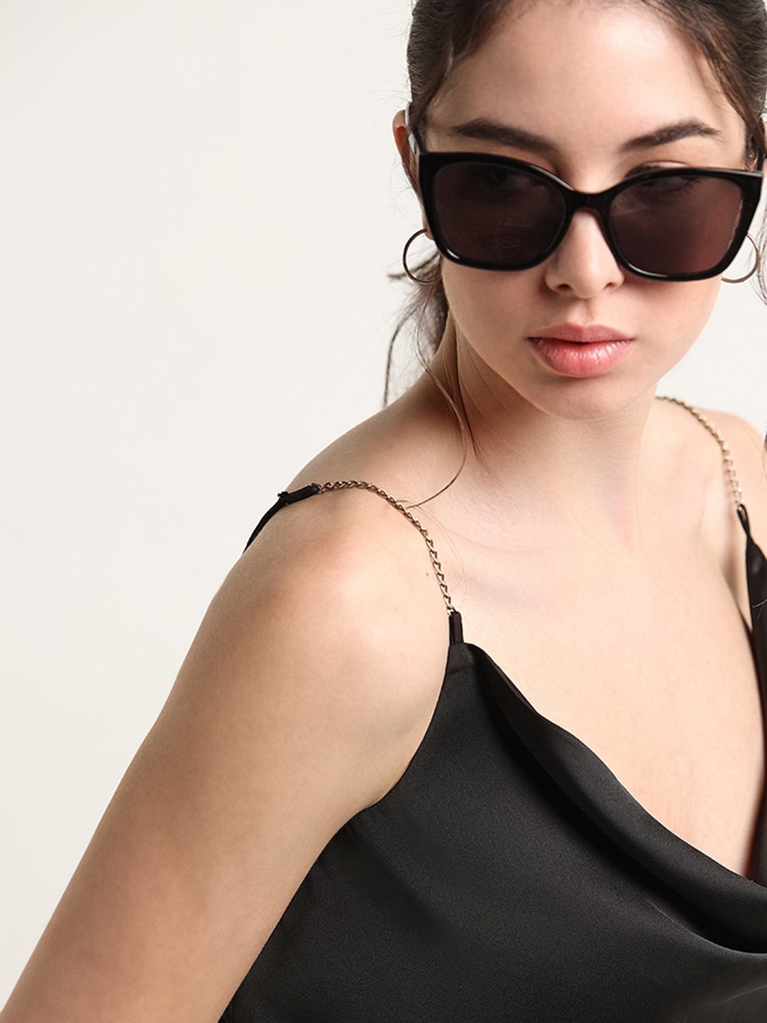 Wardrobe by Westside Black Cowl Neck Strappy Top