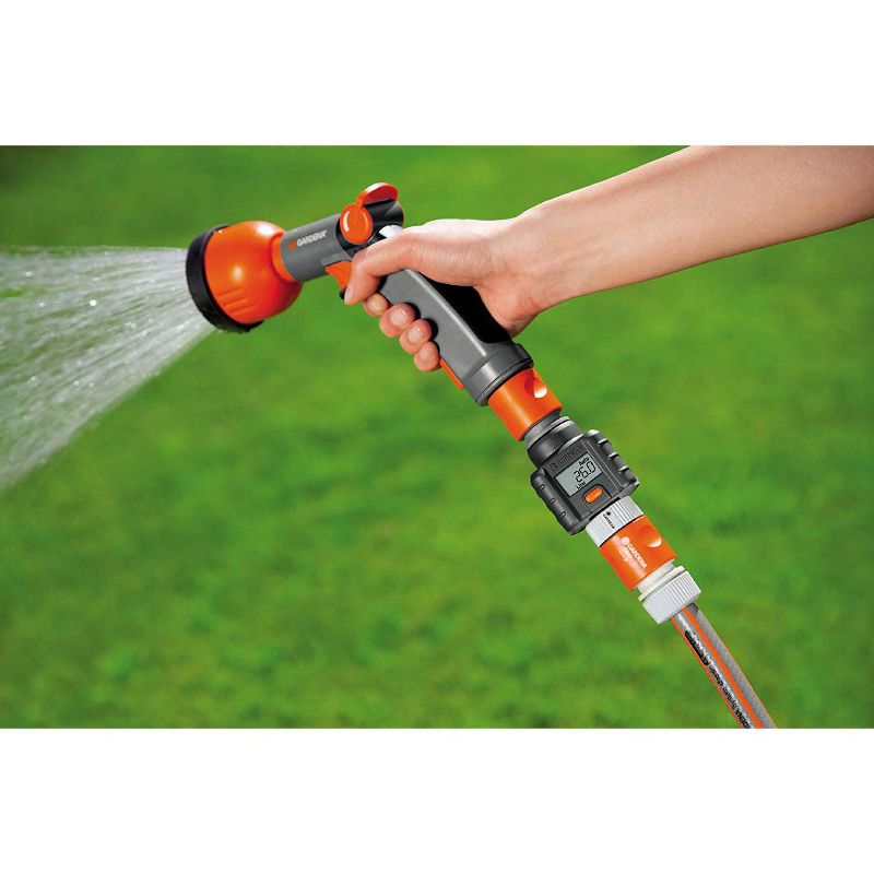 Gardena 9188 1 Outlet 4 Program Outdoor Smart Flow Water Meter with LCD Screen
