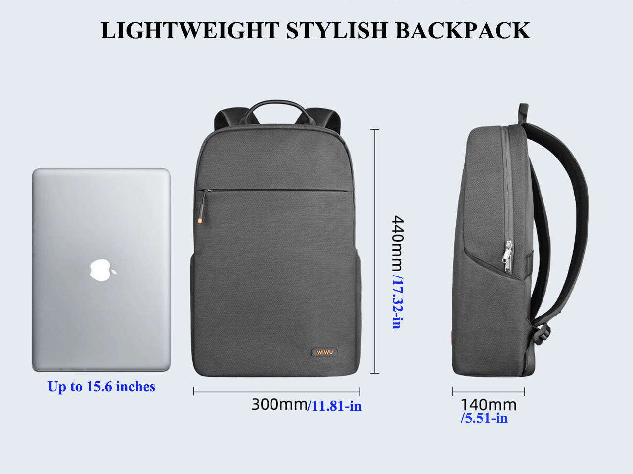 Wiwu Laptop Backpack,Premium Business Travel 15/16/15.6 inch Laptop Bag Water-resistant Polyester, College School Bag Backpacks,Bookbag Casual Hiking Daypack for Women & Men Fits 16 inches Macbook Pro