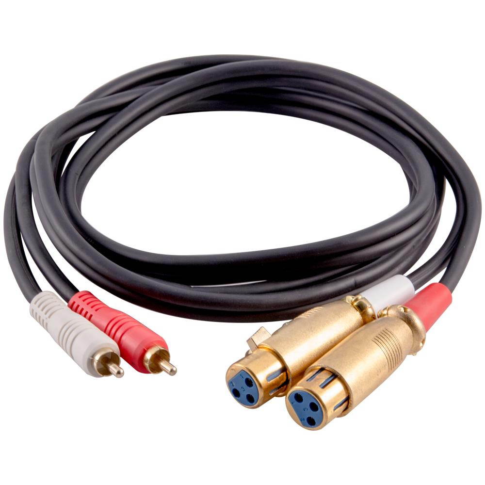 Seismic Audio - SA-DRCXLF6 - Premium 6 Foot Dual XLR Female to Dual RCA Male Patch Cable - XLRF to 2-RCA Link Cable