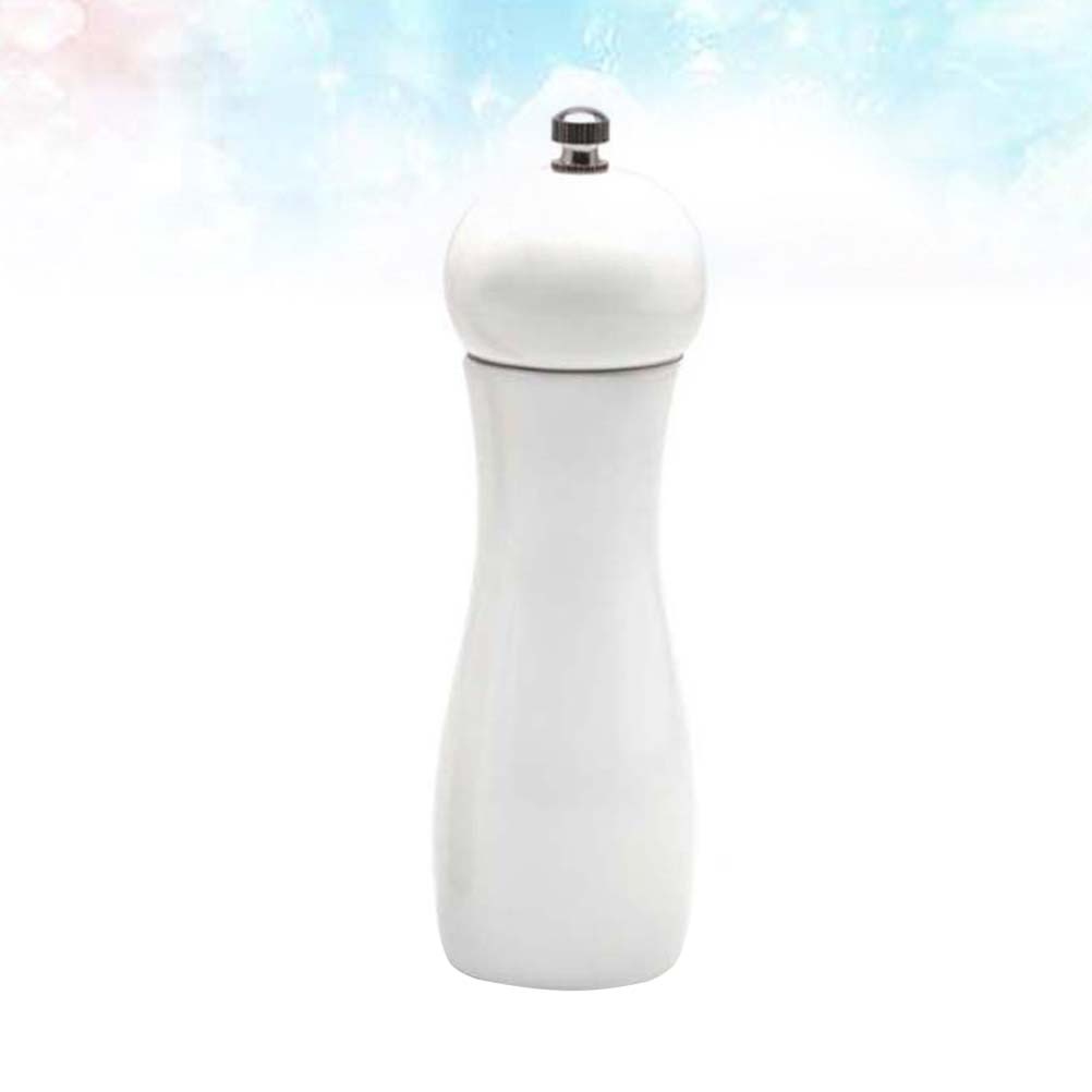 1pc 6 Inches Ceramic Manual Pepper Grinder Pepper Mill Salt Container Kitchen Gadget (White)