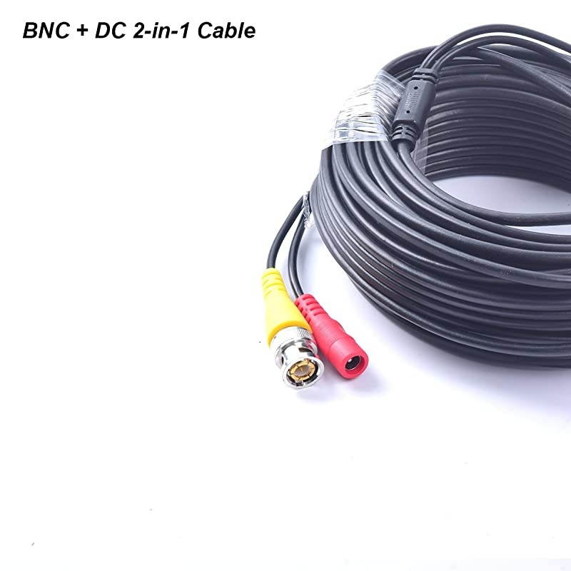 50 Feet  AllinOne BNC Video Power DC Extension Cable for CCTV Security Camera Home Surveillance ClosedCircuit TV System