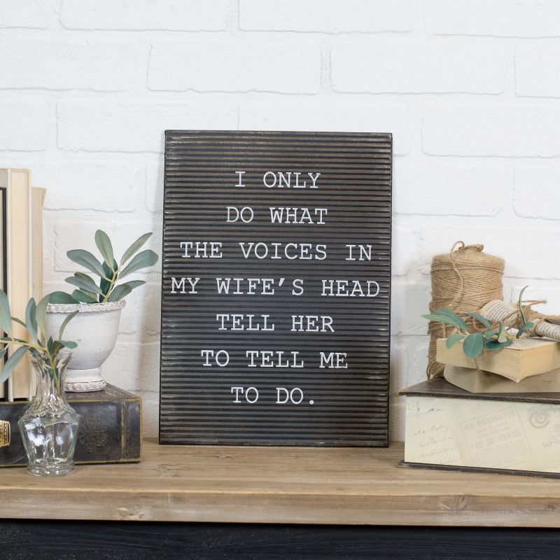 Metal "Voices" Wall Sign Panels Black 13.7" x 10" - VIP Home & Garden