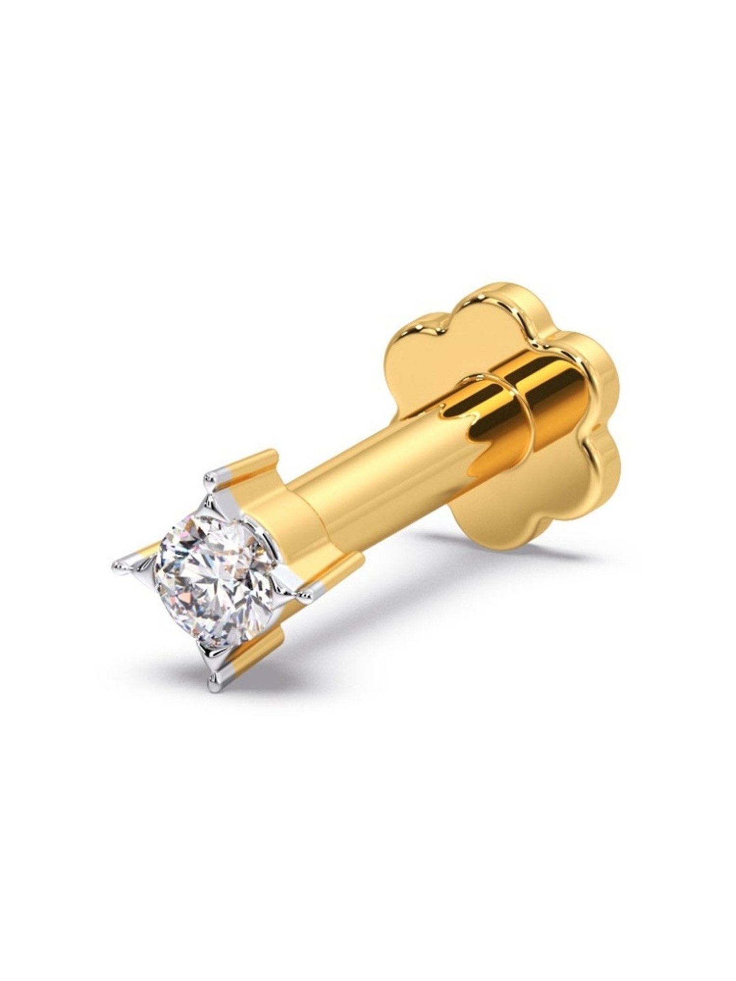 Candere by Kalyan Jewellers 18k Yellow Gold & Diamond Nosepin for Women