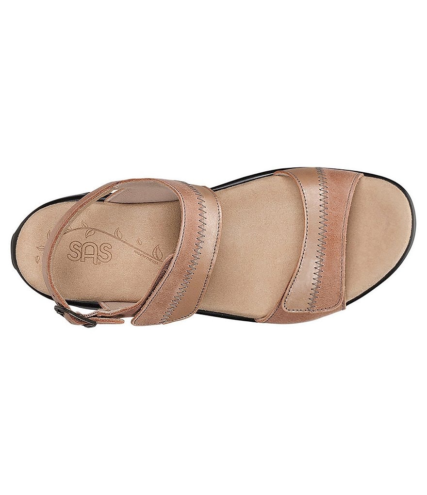 SAS Nudu Two-Toned Leather Heel Strap Sandals