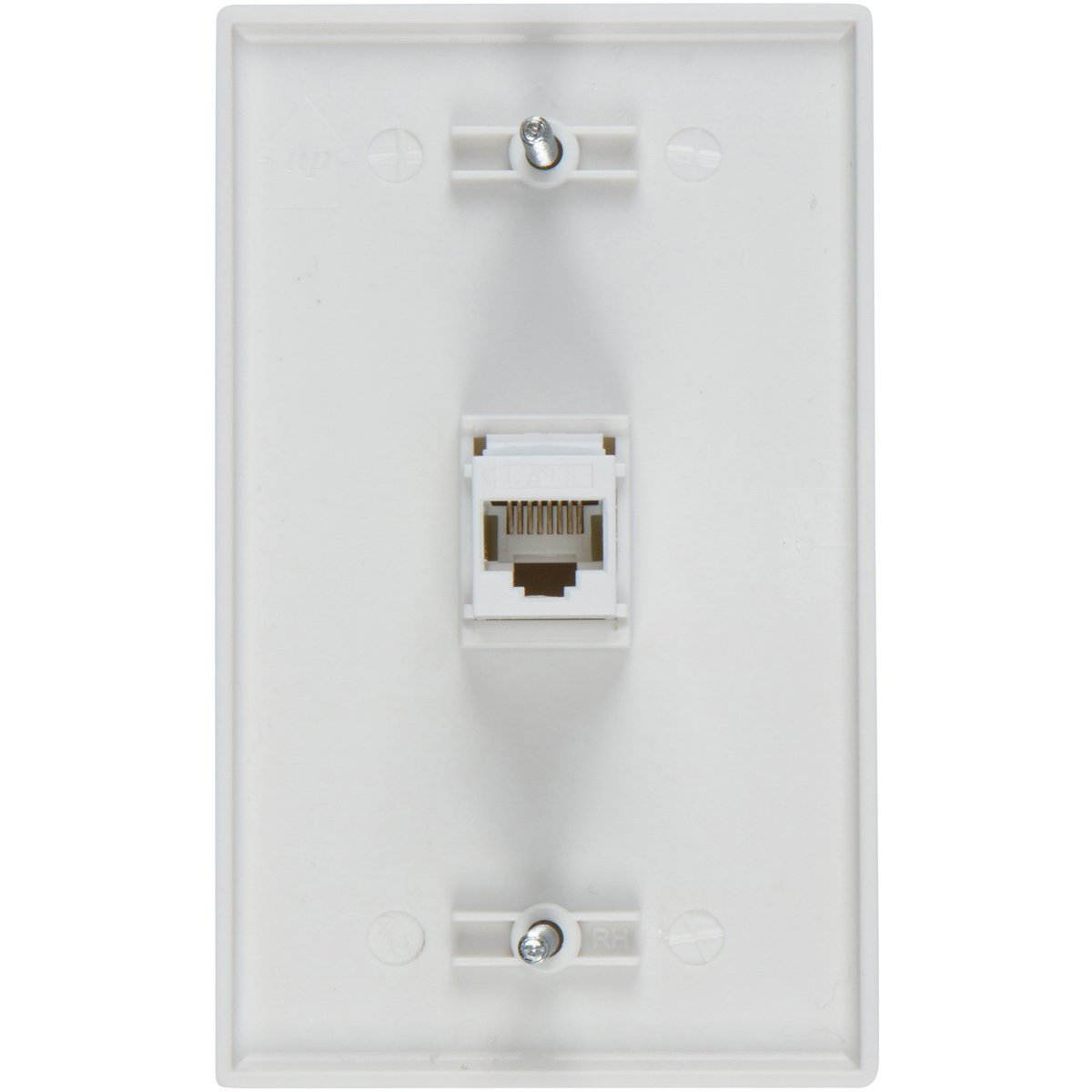 Buyer's Point 1 Port Cat6 Wall Plate, Female-Female  with Single Gang Low Voltage Mounting Bracket Device 1 Port White