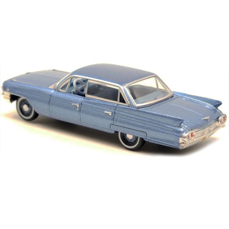 1961 Cadillac Sedan DeVille Nautilus Blue Metallic w/Blue Interior 1/87 (HO) Scale Diecast Model Car by Oxford Diecast