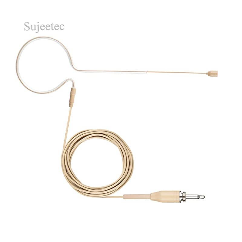 Pro Earset Microphone Headset Headworn Microphone Over Ear Condenser Mic for Wireless System Bodypack Transmitter Ideal for Singing Presentation Churches Lectures Beige