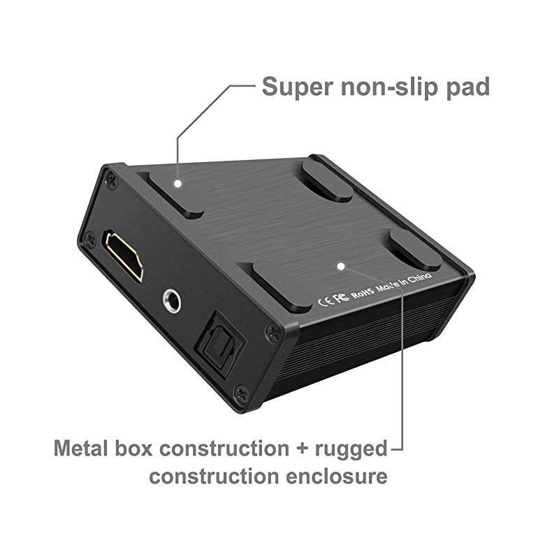 Audio Extractor to Audio Converter for Fire Stick Roku and Google Chrome Stick to Optical Audio and 35 Stereo Audio Support 1080P 3D with USB 1A Power Out