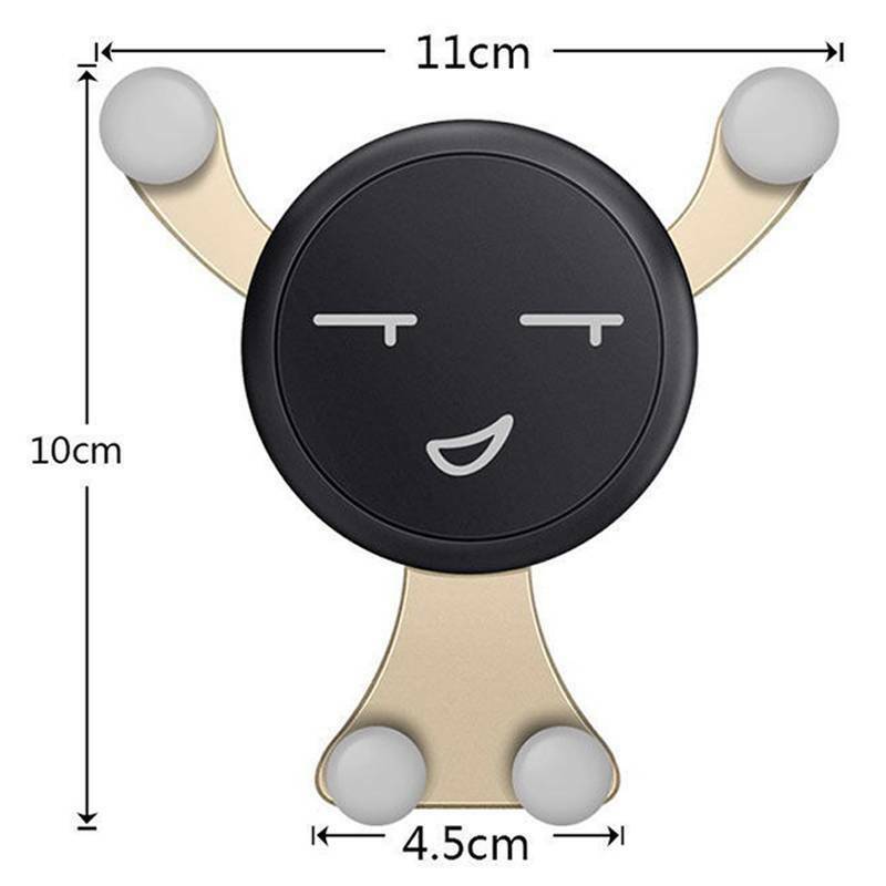 Universal Car Mobile Phone Holder Air Vent Mount Stand Cradle Smart No Touch Gravity Design for iPhone Samsung Galaxy and Other Smartphones 4.0"-6.0" (Gold)