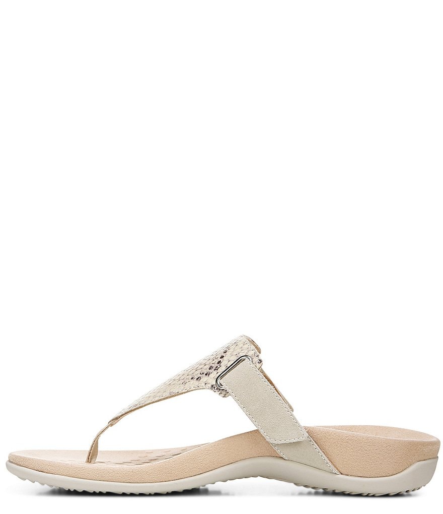 Vionic Wanda Snake Embossed T-Strap Sandals