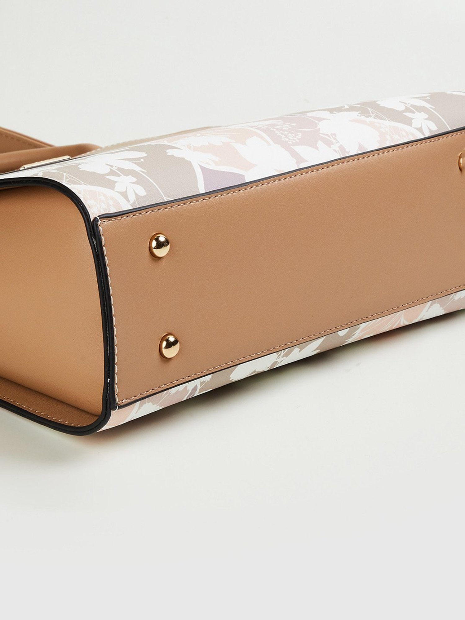 Code by Lifestyle Taupe Printed Satchel Handbag