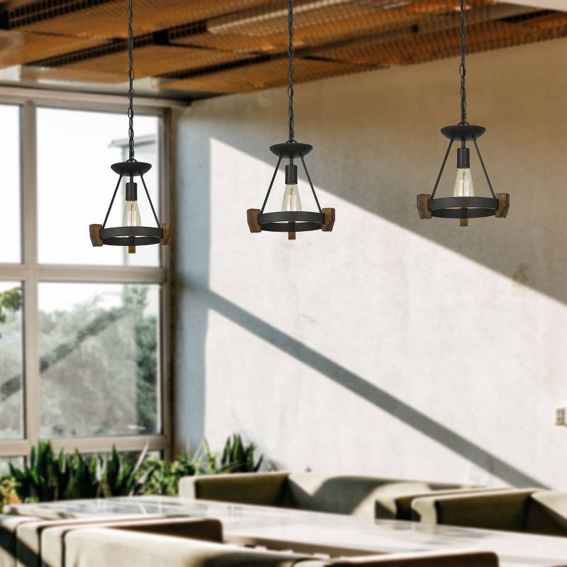 31" x 33" Metal/Wood Cruz Pendant Dark Bronze - Cal Lighting