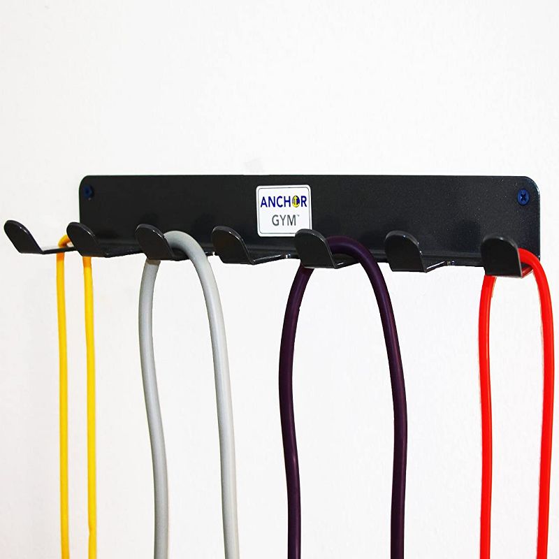 Core Energy Fitness Systems Anchor Gym AGAR Durable Steel 7 Prong Fitness Exercise Accessory Wall Mount Storage Rack for Resistance Bands and Ropes