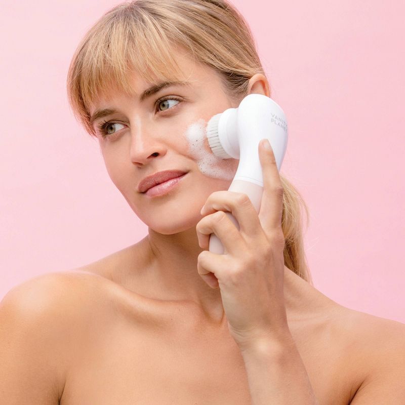 Vanity Planet Facial Cleansing System with Three Brush Heads - White & Pink - 1ct