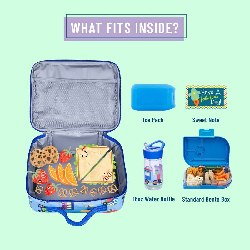 Wildkin Olive Kids' Trains Planes & Trucks Lunch Box