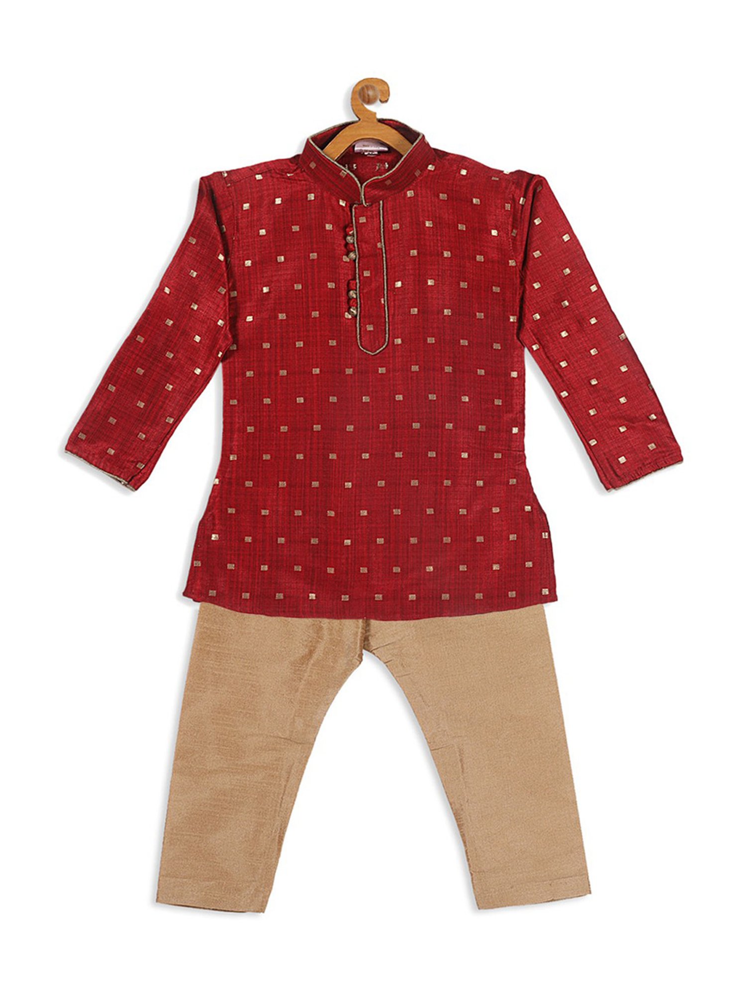 VASTRAMAY SISHU Maroon & Gold Printed Kurta Set