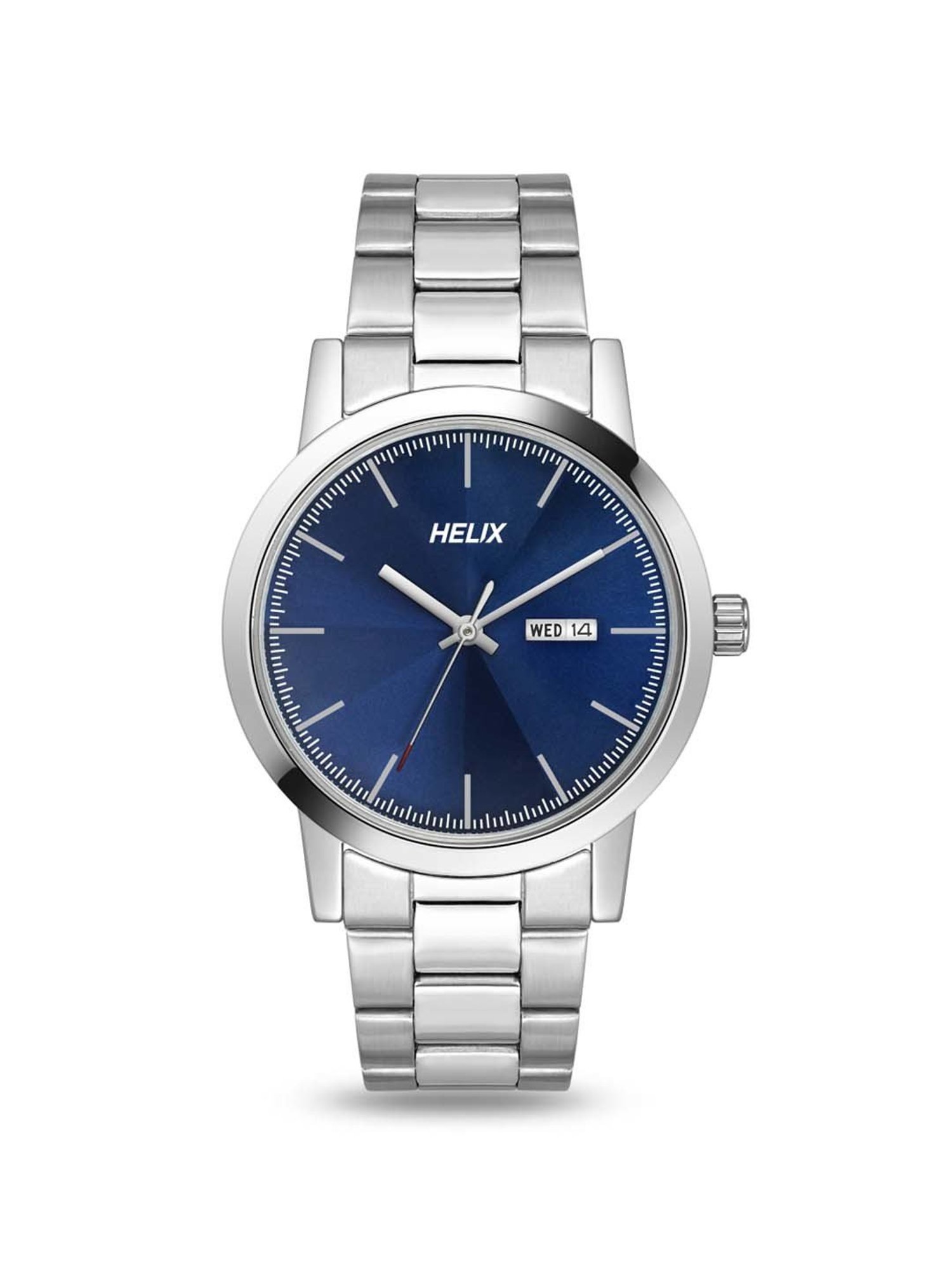 Helix By Timex Blue Round Dial Analog Stainless Steel Men Watch - TW047HG02