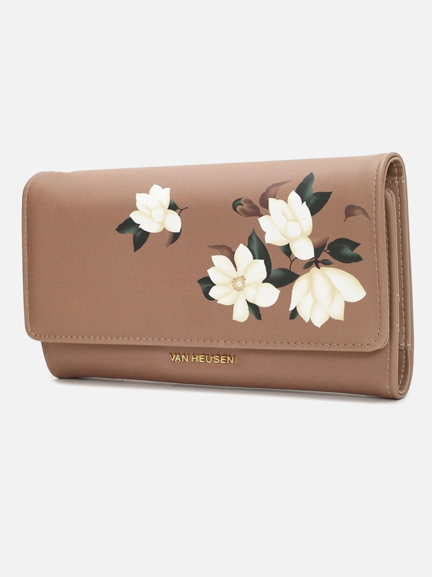 Van Heusen Brown Leather Printed Wallet