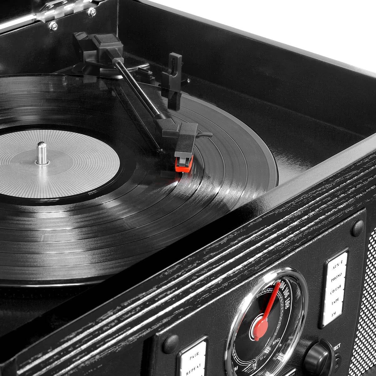 Victrola Navigator 8-in-1 Classic Bluetooth Record Player with USB Encoding and 3-speed Turntable (Oak)