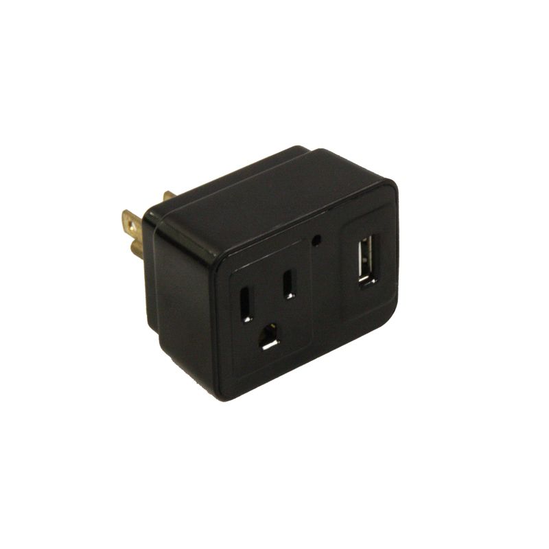 Craig Combo Wall Charger with AC & USB Ports in Black