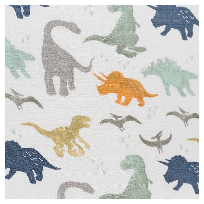 Little Unicorn Cotton Muslin Fitted Crib Sheet - Dino Friends