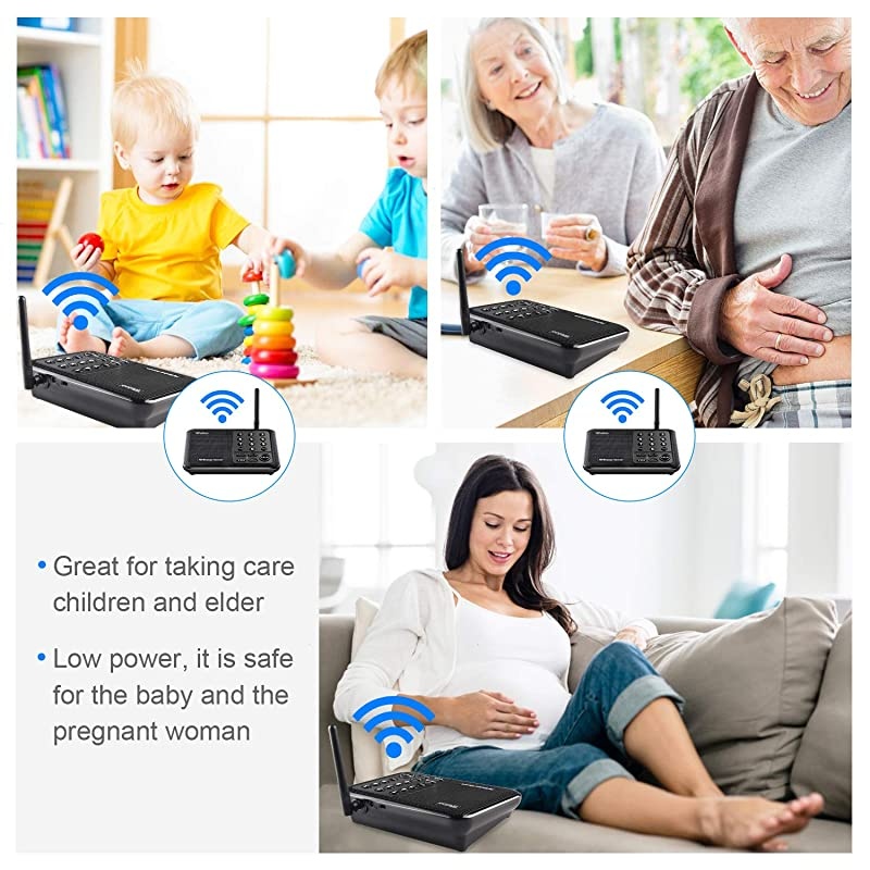 Intercoms Wireless for Home 1 Mile 5280 Feet Range 10 Channel Wireless Intercom System for Home House Business Office Room to Room Intercom Home Communication System 2 Packs Black