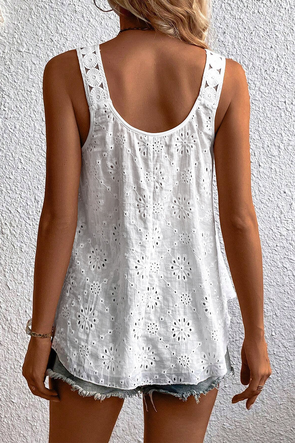 White Spotted Print Tie Neck Color Block Halter Sleeveless Shirt