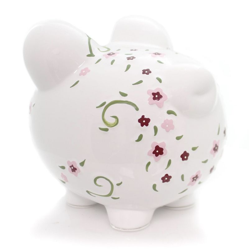 Bank 7.75" Large Shabby Chic Pig Bank Flowers Money Saving  -  Decorative Banks